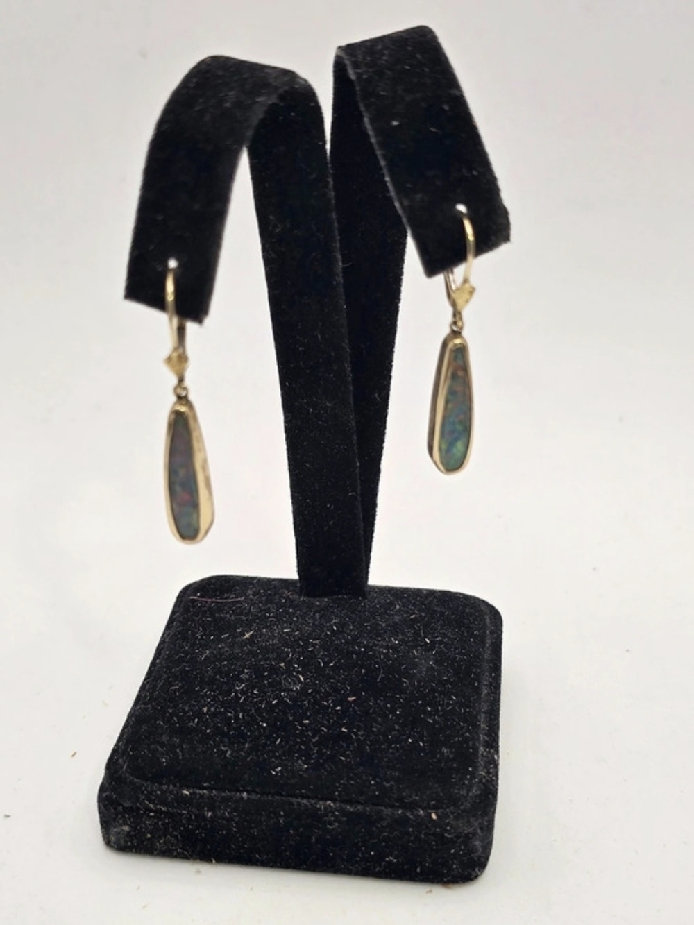 14k Gold Fire Opal Drop Earrings
